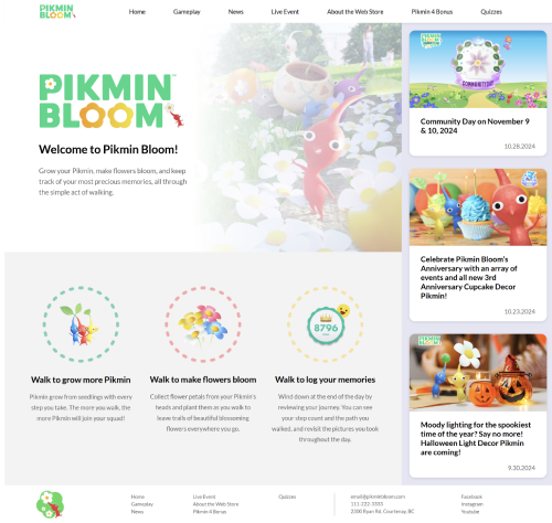Pikmin Bloom website clone